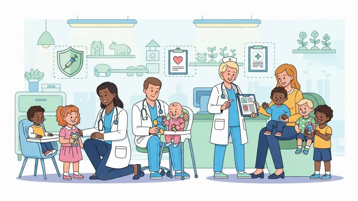 Ba mẹ đang tham khảo lịch tiêm chủng vắc xin dịch vụ cho bé yêu