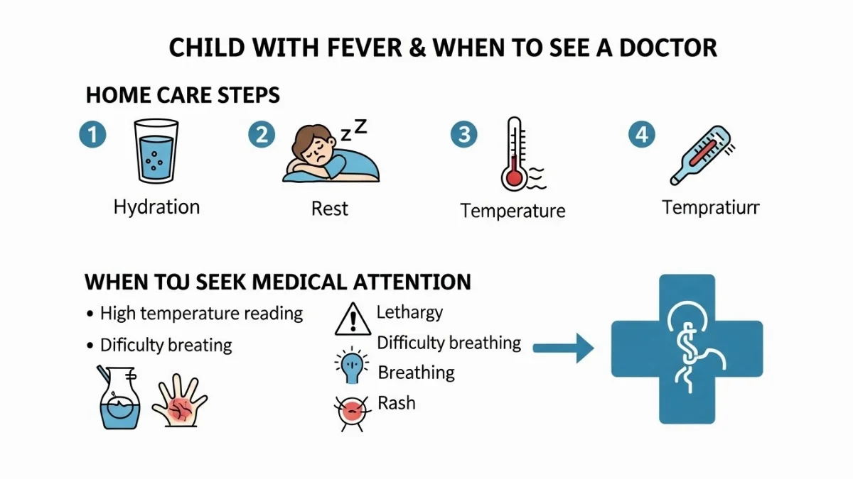 Một phụ huynh đang chuẩn bị bữa ăn đầy đủ dinh dưỡng cho trẻ bị sốt